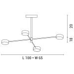 ΦΩΤΙΣΤΙΚΟ ΚΡΕΜΑΣΤΟ 4ΦΩΤΟ LED 48W 100X65X10 ΧΡΥΣΟ 3CCT ARTE ILLUMINA - Image 3