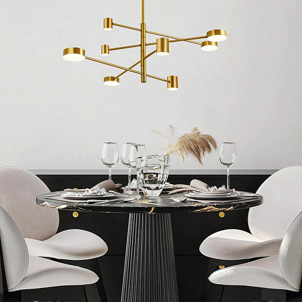 ΦΩΤΙΣΤΙΚΟ ΚΡΕΜΑΣΤΟ 8ΦΩΤΟ LED 60W 140X57 3000K ΧΡΥΣΟ ARTE ILLUMINA - Image 2