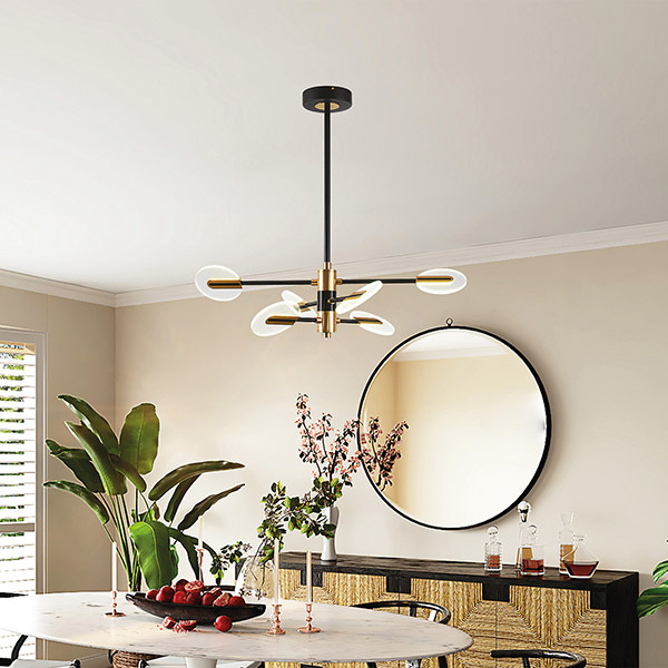 ΦΩΤΙΣΤΙΚΟ ΚΡΕΜΑΣΤΟ 6ΦΩΤΟ LED 42W 3CCT 100X88X78 ΜΑΥΡΟ-ΧΡΥΣΟ ARTE ILLUMINA - Image 2