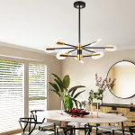 ΦΩΤΙΣΤΙΚΟ ΚΡΕΜΑΣΤΟ 9ΦΩΤΟ LED 63W 3CCT 88X65 ΜΑΥΡΟ-ΧΡΥΣΟ ARTE ILLUMINA - Image 2