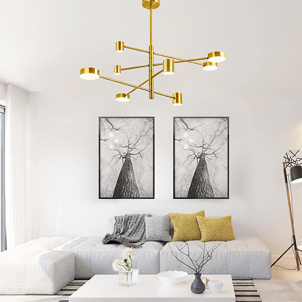 ΦΩΤΙΣΤΙΚΟ ΚΡΕΜΑΣΤΟ 8ΦΩΤΟ LED 48W 143X36 3CCT ΧΡΥΣΟ ARTE ILLUMINA - Image 2