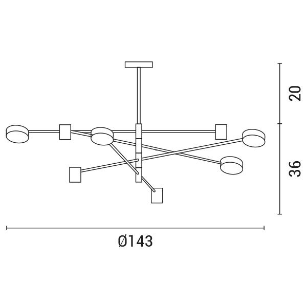 ΦΩΤΙΣΤΙΚΟ ΚΡΕΜΑΣΤΟ 8ΦΩΤΟ LED 48W 143X36 3CCT ΧΡΥΣΟ ARTE ILLUMINA - Image 3