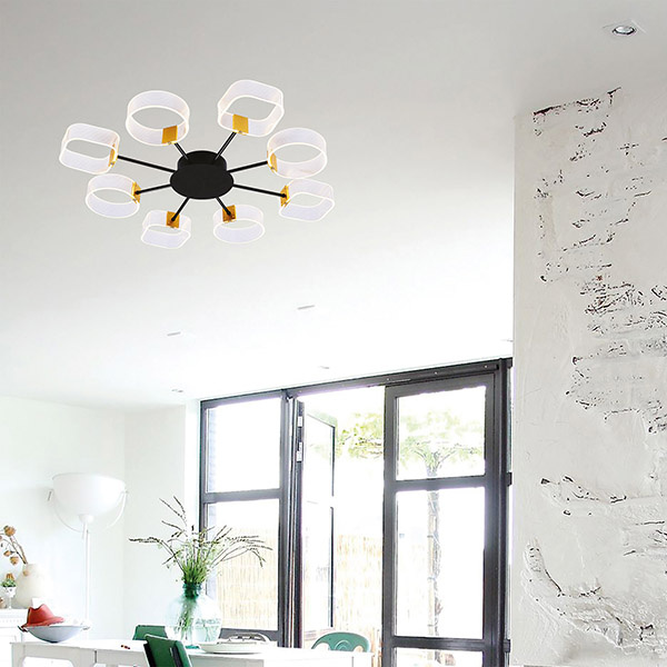 ΦΩΤΙΣΤΙΚΟ ΚΡΕΜΑΣΤΟ 8ΦΩΤΟ LED 80W 98X8 ΜΑΥΡΟ-ΧΡΥΣΟ ARTE ILLUMINA - Image 2