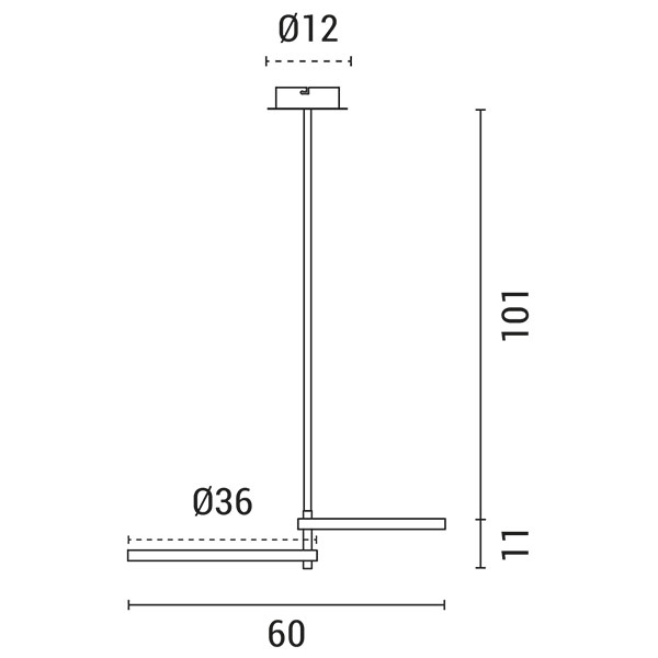 ΦΩΤΙΣΤΙΚΟ ΚΡΕΜΑΣΤΟ 2ΦΩΤΟ LED 30W 600X360X250 ΜΑΥΡΟ ARTE ILLUMINA - Image 3