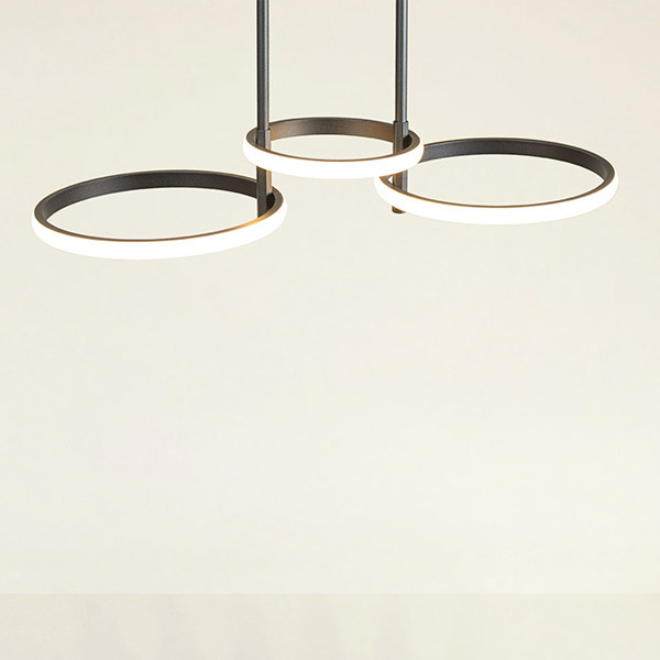 ΦΩΤΙΣΤΙΚΟ ΚΡΕΜΑΣΤΟ 3ΦΩΤΟ LED 33W 700X280X250 ΜΑΥΡΟ ARTE ILLUMINA - Image 2