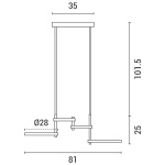 ΦΩΤΙΣΤΙΚΟ ΚΡΕΜΑΣΤΟ 4ΦΩΤΟ LED 40W 810X280X320 ΜΑΥΡΟ ARTE ILLUMINA - Image 3