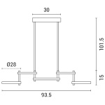 ΦΩΤΙΣΤΙΚΟ ΚΡΕΜΑΣΤΟ 5ΦΩΤΟ LED 50W 930X280X290 ΜΑΥΡΟ ARTE ILLUMINA - Image 3