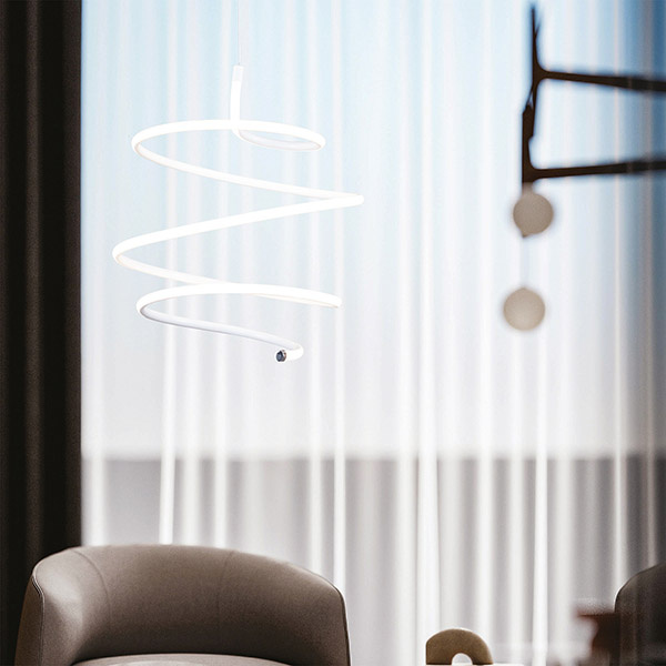 ΦΩΤΙΣΤΙΚΟ ΚΡΕΜΑΣΤΟ ΣΤΡΟΓΓΥΛΟ LED 60W 2000lm 3000K Φ430X1200 ΛΕΥΚΟ ARTE ILLUMINA SATURN - Image 2