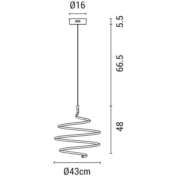 ΦΩΤΙΣΤΙΚΟ ΚΡΕΜΑΣΤΟ ΣΤΡΟΓΓΥΛΟ LED 60W 2000lm 3000K Φ430X1200 ΛΕΥΚΟ ARTE ILLUMINA SATURN - Image 3