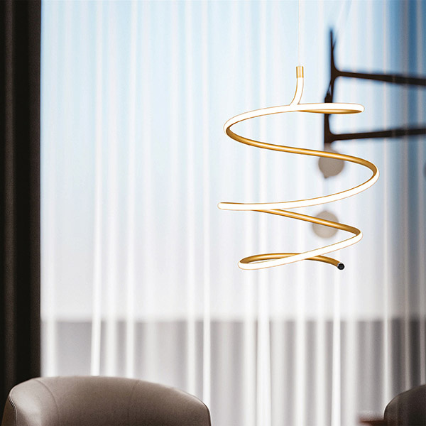 ΦΩΤΙΣΤΙΚΟ ΚΡΕΜΑΣΤΟ ΣΤΡΟΓΓΥΛΟ LED 60W 2000lm 3000K Φ430X1200 ΧΡΥΣΟ ARTE ILLUMINA SATURN - Image 2