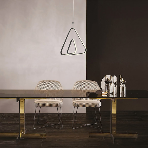 ΦΩΤΙΣΤΙΚΟ ΚΡΕΜΑΣΤΟ ΤΡΙΓΩΝΟ LED 30W 300X300X700 4000Κ ΜΑΥΡΟ ARTE ILLUMINA SATURN - Image 2