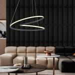 ΦΩΤΙΣΤΙΚΟ ΚΡΕΜΑΣΤΟ ΑΛΟΥΜΙΝΙΟ LED 40W 2550Lm  4000Κ Φ550mm  ΜΑΥΡΟ ARTE ILLUMINA MERCURY - Image 2