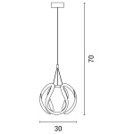 ΦΩΤΙΣΤΙΚΟ ΚΡΕΜΑΣΤΟ LED 30W 300X300X300 4000Κ ΧΡΥΣΟ ΜΑΤ ARTE ILLUMINA SATURN - Image 3