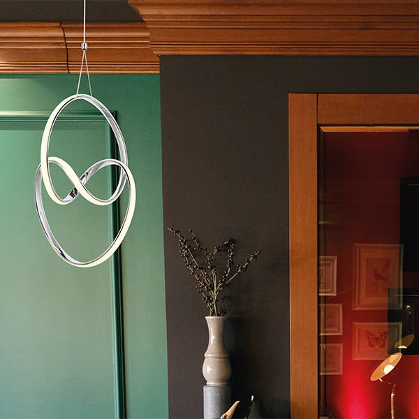 ΦΩΤΙΣΤΙΚΟ ΚΡΕΜΑΣΤΟ LED 30W 300X300X300 4000Κ ΝΙΚΕΛ ARTE ILLUMINA SATURN - Image 2