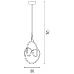 ΦΩΤΙΣΤΙΚΟ ΚΡΕΜΑΣΤΟ LED 30W 300X300X300 4000Κ ΝΙΚΕΛ ARTE ILLUMINA SATURN - Image 3