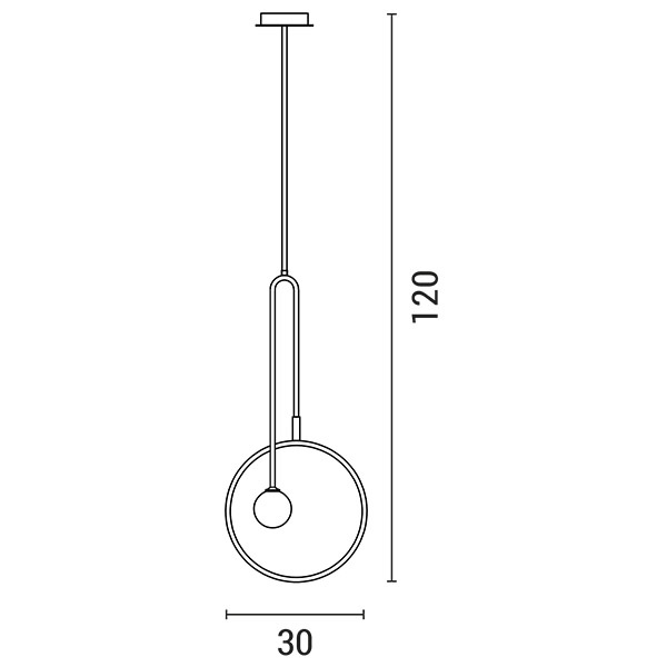 ΦΩΤΙΣΤΙΚΟ ΚΡΕΜΑΣΤΟ ΜΟΝΟΦΩΤΟ LED 10W+G9*1  ΜΑΥΡΟ&ΧΡΥΣΟ Φ30*H120CM 3 CCT ARTE ILLUMINA SATURN - Image 3