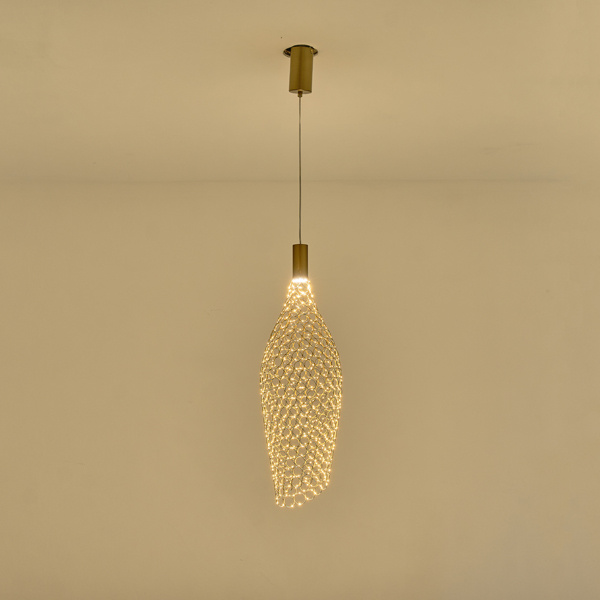 ΦΩΤΙΣΤΙΚΟ ΜΕΤΑΛΛΟ ΜΟΝΟΦΩΤΟ LED 7.6W 780Lm 3000K Φ200x1960mm ΧΡΥΣΟ ARTE ILLUMINA PERFORATO - Image 3