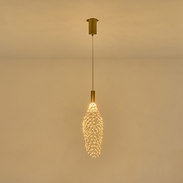 ΦΩΤΙΣΤΙΚΟ ΜΕΤΑΛΛΟ ΜΟΝΟΦΩΤΟ LED 6.3W 648Lm 3000K Φ146x1774mm ΧΡΥΣΟ ARTE ILLUMINA PERFORATO - Image 3