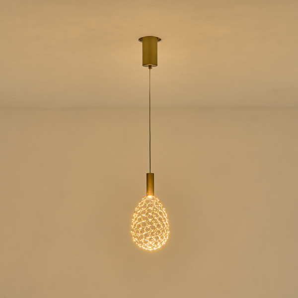 ΦΩΤΙΣΤΙΚΟ ΜΕΤΑΛΛΟ ΜΟΝΟΦΩΤΟ ΟΒΑΛ LED 6.3W 648Lm 3000K Φ140x1588mm ΧΡΥΣΟ ARTE ILLUMINA PERFORATO - Image 3