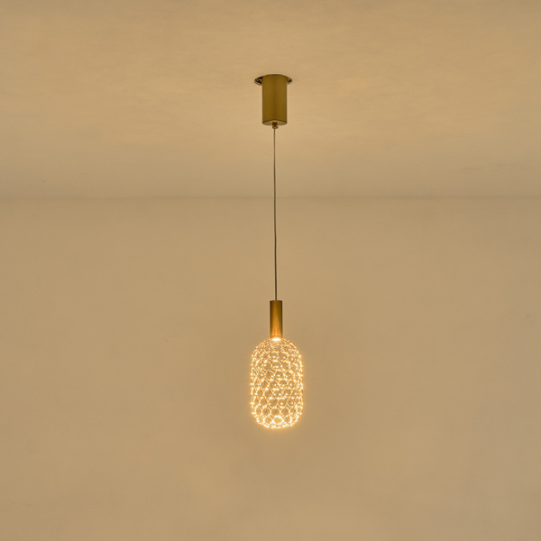 ΦΩΤΙΣΤΙΚΟ ΜΕΤΑΛΛΟ ΜΟΝΟΦΩΤΟ LED 6.3W 648Lm 3000K Φ130X1588mmΧΡΥΣΟ ARTE ILLUMINA PERFORATO - Image 3