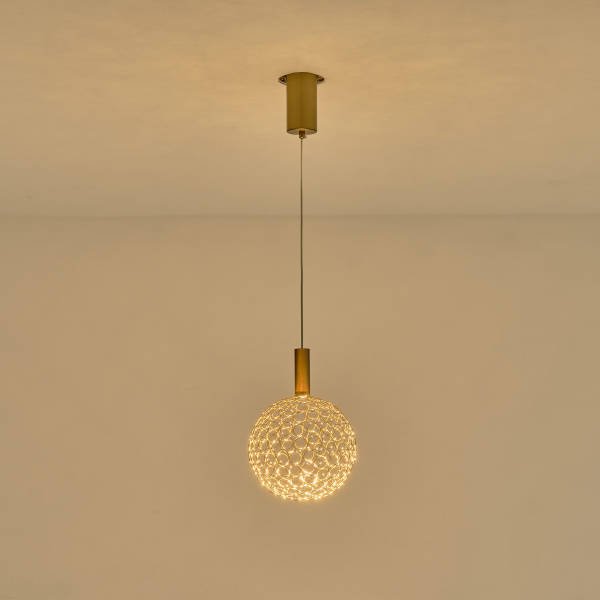 ΦΩΤΙΣΤΙΚΟ ΜΕΤΑΛΛΟ ΜΟΝΟΦΩΤΟ ΟΒΑΛ LED 6.3W 648Lm 3000K Φ200x1388mm ΧΡΥΣΟ ARTE ILLUMINA PERFORATO - Image 3