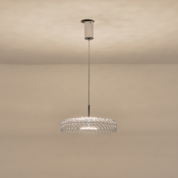 ΦΩΤΙΣΤΙΚΟ ΚΡΕΜΑΣΤΟ ΜΕΤΑΛΛΟ ΜΟΝΟΦΩΤΟ LED 10W 1080Lm 3000K Φ350x1390mm ΑΣΗΜΙ ARTE ILLUMINA PERFORATO - Image 3