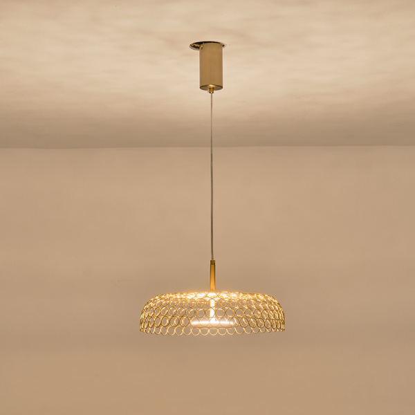 ΦΩΤΙΣΤΙΚΟ ΚΡΕΜΑΣΤΟ ΜΕΤΑΛΛΟ ΜΟΝΟΦΩΤΟ LED 10W 1080Lm 3000K Φ350x1390mm ΧΡΥΣΟ ARTE ILLUMINA PERFORATO - Image 3