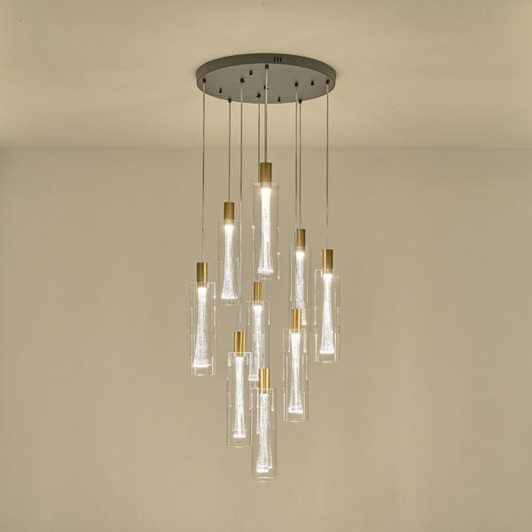 ΦΩΤΙΣΤΙΚΟ ΚΡΕΜΑΣΤΟ ΓΥΑΛΙ 9ΦΩΤΟ 60W 7200Lm 3000K Φ500x2430mm ARTE ILLUMINA VIAL - Image 3