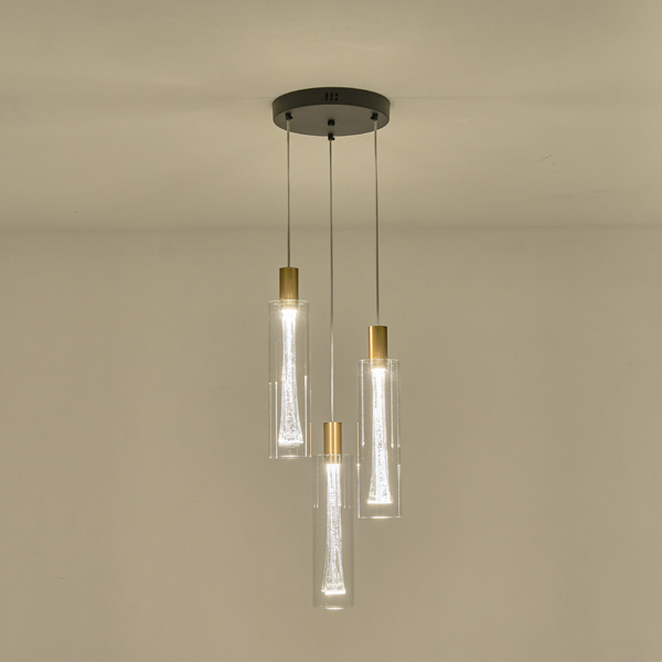 ΦΩΤΙΣΤΙΚΟ ΚΡΕΜΑΣΤΟ ΓΥΑΛΙ 3ΦΩΤΟ 21W 2500Lm 3000K Φ250x1630mm ARTE ILLUMINA VIAL - Image 3