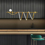 ΦΩΤΙΣΤΙΚΟ ΚΡΕΜΑΣΤΟ ΓΡΑΜΜΙΚΟ LED DIMMING 55W+1XG9 3000Κ 45X150X150 ΧΡΥΣΟ ARTE ILLUMINA - Image 2