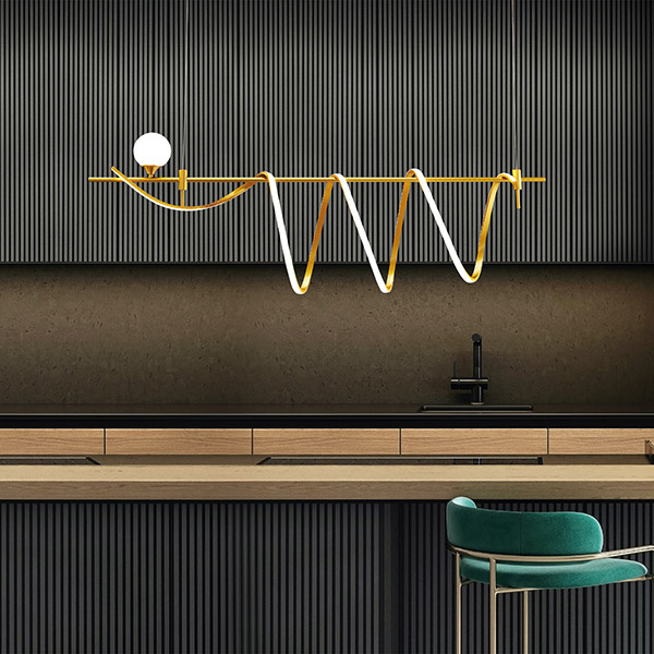 ΦΩΤΙΣΤΙΚΟ ΚΡΕΜΑΣΤΟ ΓΡΑΜΜΙΚΟ LED DIMMING 55W+1XG9 3000Κ 45X150X150 ΧΡΥΣΟ ARTE ILLUMINA - Image 2