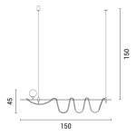 ΦΩΤΙΣΤΙΚΟ ΚΡΕΜΑΣΤΟ ΓΡΑΜΜΙΚΟ LED DIMMING 55W+1XG9 3000Κ 45X150X150 ΧΡΥΣΟ ARTE ILLUMINA - Image 3
