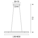 ΦΩΤΙΣΤΙΚΟ ΚΡΕΜΑΣΤΟ ΓΡΑΜΜΙΚΟ LED 55W 3000Κ 900X300X1200 ΛΕΥΚΟ ARTE ILLUMINA - Image 3
