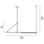 ΦΩΤΙΣΤΙΚΟ ΚΡΕΜΑΣΤΟ LED 15W 120X45 ΜΑΥΡΟ ARTE ILLUMINA - Image 3