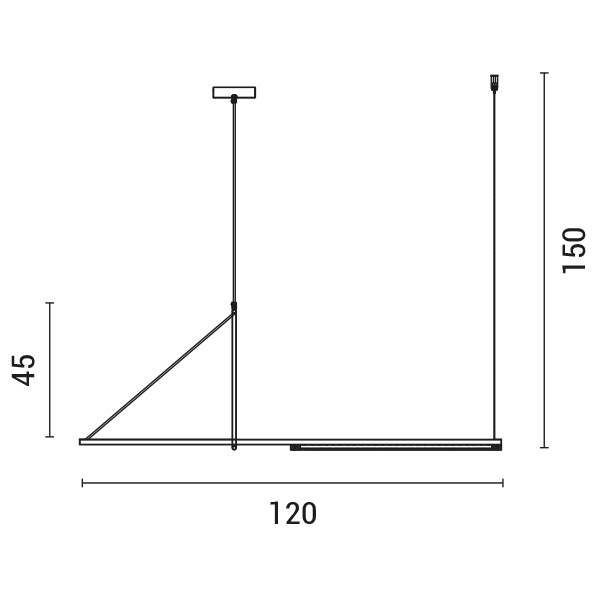 ΦΩΤΙΣΤΙΚΟ ΚΡΕΜΑΣΤΟ LED 15W 120X45 ΜΑΥΡΟ ARTE ILLUMINA - Image 3