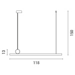 ΦΩΤΙΣΤΙΚΟ ΓΡΑΜΜΙΚΟ ΜΟΝΟΦΩΤΟ LED 25W ΜΑΥΡΟ  L118*H150CM 3 CCT ARTE ILLUMINA - Image 3