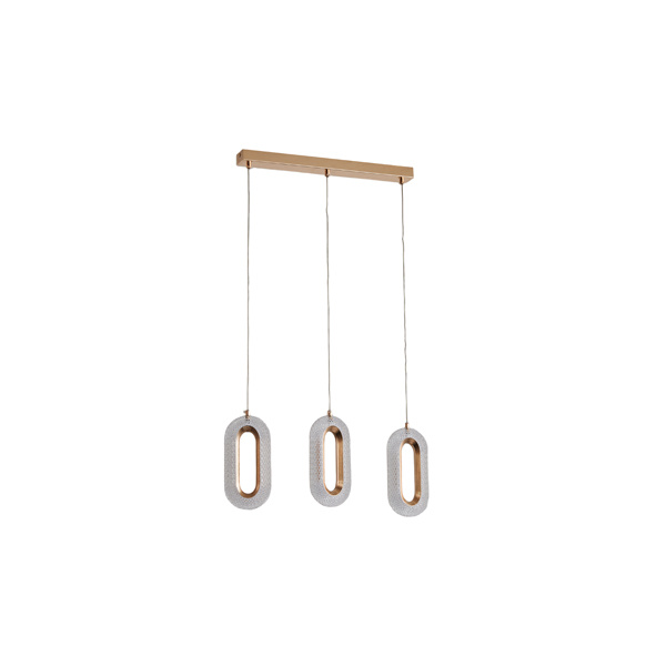 ΦΩΤΙΣΤΙΚΟ ΚΡΕΜΑΣΤΟ ΑΛΟΥΜΙΝΙΟ 3ΦΩΤΟ LED 26W 2254Lm 3000K 570X1290mm ΡΟΖ ΧΡΥΣΟ ARTE ILLUMINA KRIKO - Image 2