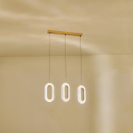 ΦΩΤΙΣΤΙΚΟ ΚΡΕΜΑΣΤΟ ΑΛΟΥΜΙΝΙΟ 3ΦΩΤΟ LED 26W 2254Lm 3000K 570X1290mm ΡΟΖ ΧΡΥΣΟ ARTE ILLUMINA KRIKO - Image 3