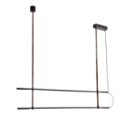 ΦΩΤΙΣΤΙΚΟ ΚΡΕΜΑΣΤΟ ΜΕΤΑΛΛΟ-ΔΕΡΜΑ LED 2x22W 3150Lm 3000K 1400X60X1200mm ΜΑΥΡΟ ARTE ILLUMINA LINEA - Image 2