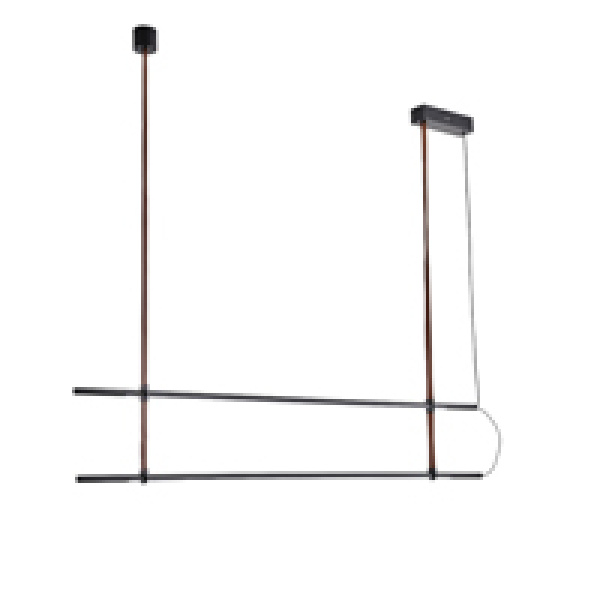 ΦΩΤΙΣΤΙΚΟ ΚΡΕΜΑΣΤΟ ΜΕΤΑΛΛΟ-ΔΕΡΜΑ LED 2x22W 3150Lm 3000K 1400X60X1200mm ΜΑΥΡΟ ARTE ILLUMINA LINEA - Image 2