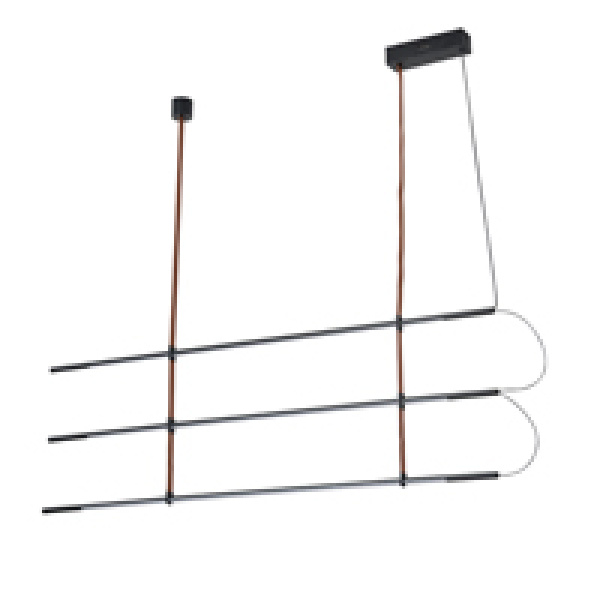 ΦΩΤΙΣΤΙΚΟ ΚΡΕΜΑΣΤΟ ΜΕΤΑΛΛΟ ΔΕΡΜΑ LED 3x25W 5250Lm 3000K 1400X60X1200mm ΜΑΥΡΟ ARTE ILLUMINA LINEA - Image 2
