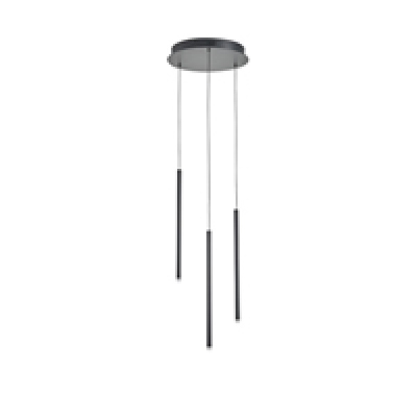 ΦΩΤΙΣΤΙΚΟ ΚΡΕΜΑΣΤΟ ΑΛΟΥΜΙΝΙΟ LED 6W 420Lm 3000K Φ300X1500mm ΜΑΥΡΟ ARTE ILLUMINA CASCADE - Image 2