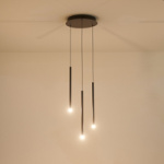 ΦΩΤΙΣΤΙΚΟ ΚΡΕΜΑΣΤΟ ΑΛΟΥΜΙΝΙΟ LED 6W 420Lm 3000K Φ300X1500mm ΜΑΥΡΟ ARTE ILLUMINA CASCADE - Image 3