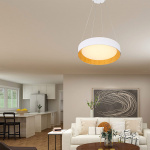 ΦΩΤΙΣΤΙΚΟ ΚΡΕΜΑΣΤΟ ΣΤΡΟΓΓΥΛΟ LED 50W 3000Κ Φ60X11 ΛΕΥΚΟ-ΞΥΛΟ ΔΡΥΣ ARTE ILLUMINA - Image 2