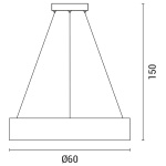 ΦΩΤΙΣΤΙΚΟ ΚΡΕΜΑΣΤΟ ΣΤΡΟΓΓΥΛΟ LED 50W 3000Κ Φ60X11 ΛΕΥΚΟ-ΞΥΛΟ ΔΡΥΣ ARTE ILLUMINA - Image 3
