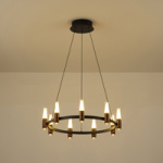 ΦΩΤΙΣΤΙΚΟ ΚΡΕΜΑΣΤΟ ΑΛΟΥΜΙΝΙΟ LED 43W 2580Lm 3000K Φ630XΗ1500mm ΜΑΥΡΟ-ΚΑΦΕ ARTE ILLUMINA VELAS - Image 3