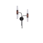 ΑΠΛΙΚΑ TOIXOY ΑΛΟΥΜΙΝΙΟΥ LED 2X6W 720Lm 3000K 420X130mm ΜΑΥΡΟ-ΧΡΥΣΟ ARTE ILLUMINA VELAS - Image 2