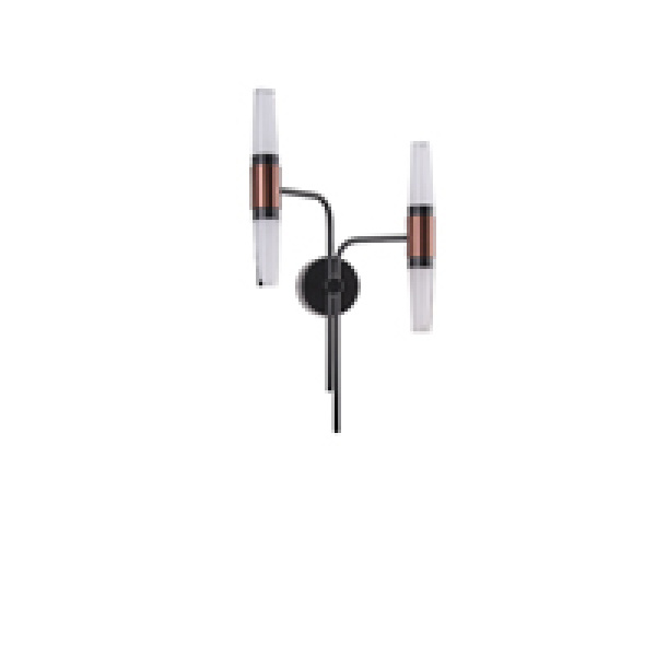 ΑΠΛΙΚΑ TOIXOY ΑΛΟΥΜΙΝΙΟΥ LED 2X6W 720Lm 3000K 420X130mm ΜΑΥΡΟ-ΧΡΥΣΟ ARTE ILLUMINA VELAS - Image 2