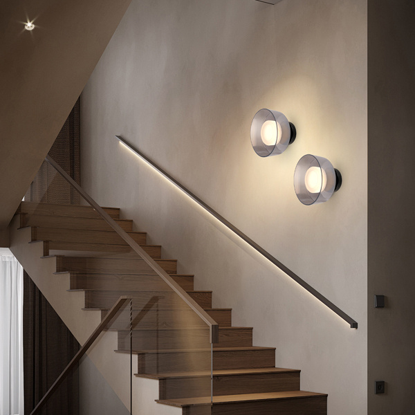 ΑΠΛΙΚΑ ΤΟΙΧΟΥ METAΛΛO-ΓΥΑΛΙ LED 8W 624Lm 3000K 200Χ200mm ΜΑΥΡΟ-ΓΡΑΦΙΤΗΣ ARTE ILLUMINA NIMBUS - Image 2