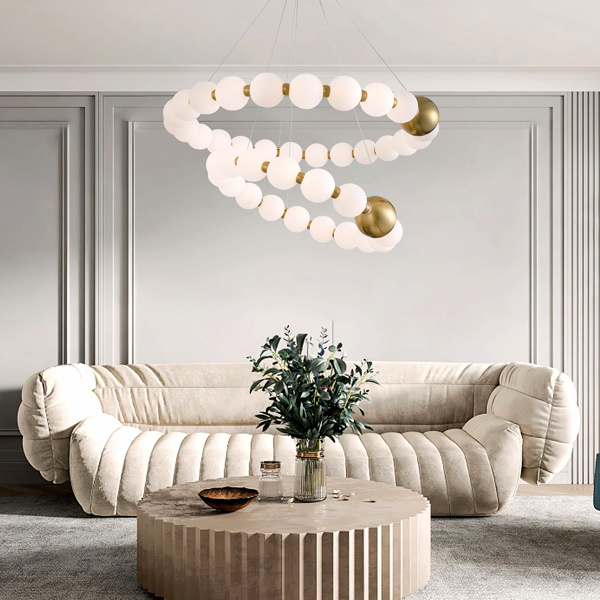 ΦΩΤΙΣΤΙΚΟ ΚΡΕΜΑΣΤΟ ΜΕΤΑΛΛΟ LED 40W 2730Lm 3000K Φ720mm ΜΠΡΟΝΖΕ-ΛΕΥΚΟ ARTE ILLUMINA TREA - Image 3